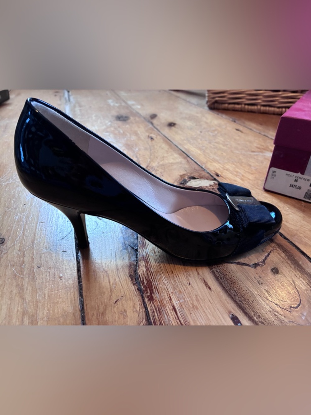 Salvatore Ferragamo Black Patent leather Carla Pumps - Picture 11 of 12